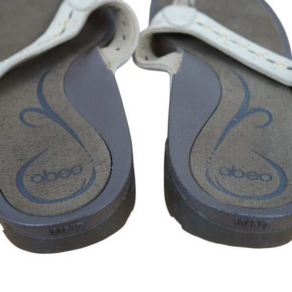 Abeo ARMIDA Beige Leather Flip Flop Sandals for Women Size‎ 7 - Picture 6 of 6